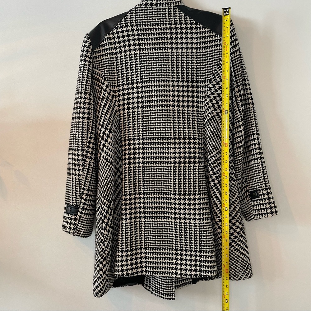 Ricki's Monochrome Houndstooth Trench Coat Jacket - Picture 6 of 15